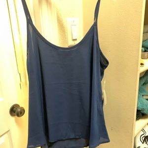 Blue chiffon tank top